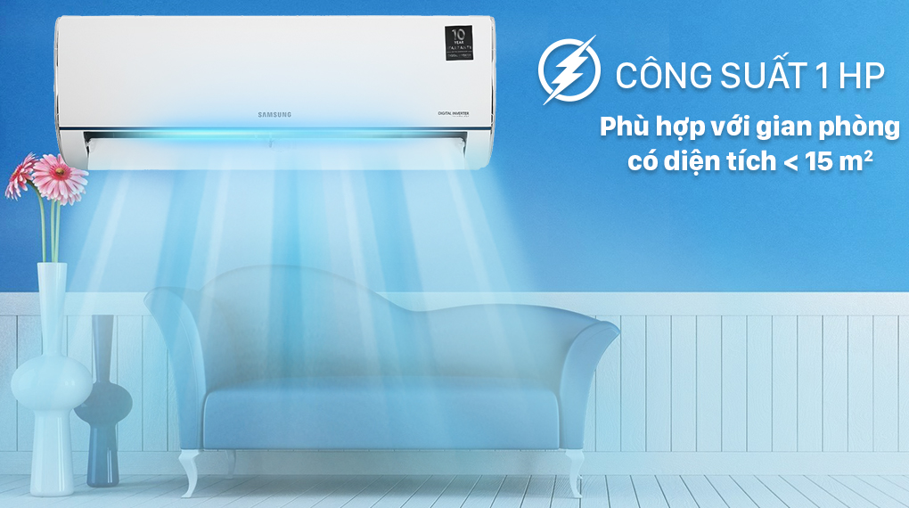 Máy lạnh - Samsung Inverter 1.0 HP AR09TYHQASINSV - Xuất sứ Trung Quốc
